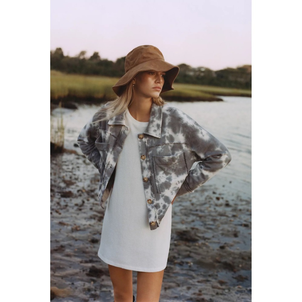 Anthropologie T.la Nika Cropped Shirt‎ Jacket Tie-Dye Women's Size S